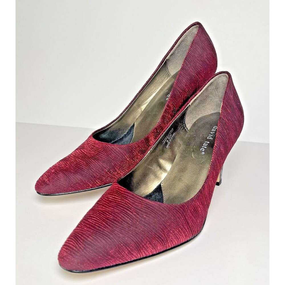 David Tate luxury Burgundy womens #party heels 9.5W #wedding #specialevent